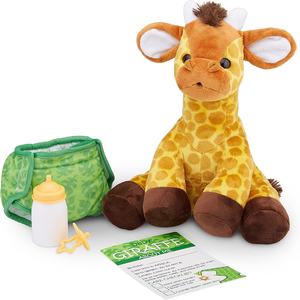 Peluche Giraffa da 11 Pollici con Pannolino, Giocattolo Realistico di Animale Selvatico, Regalo Carino per Bambini e Neonati - Product Image 2