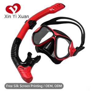 ชุดหน้ากากดำน้ำซิลิโคน Xin Yi Xuan พร้อมท่อหายใจ  เลนส์กระจกนิรภัย ท่อหายใจแบบแห้ง อุปกรณ์ว่ายน้ำใต้น้ำ - Product Image 1