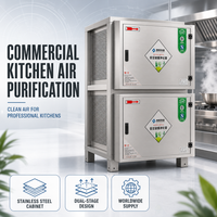 Purificateur d'air électrostatique vertical en acier inoxydable pour cuisine commerciale, idéal pour barbecue et hotpot