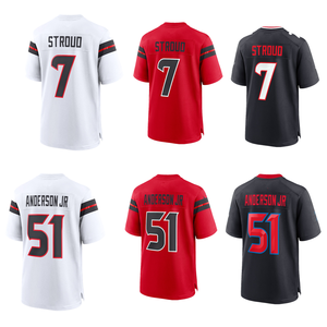 Maglia da Football di Houston, 3 <span class=keywords><strong>Dell</strong></span>, 7 Stroud, 12 Collins, 24 Stingley Jr, 51 Anderson Jr, Jersey Ricamata dei Giocatori - Product Image 1