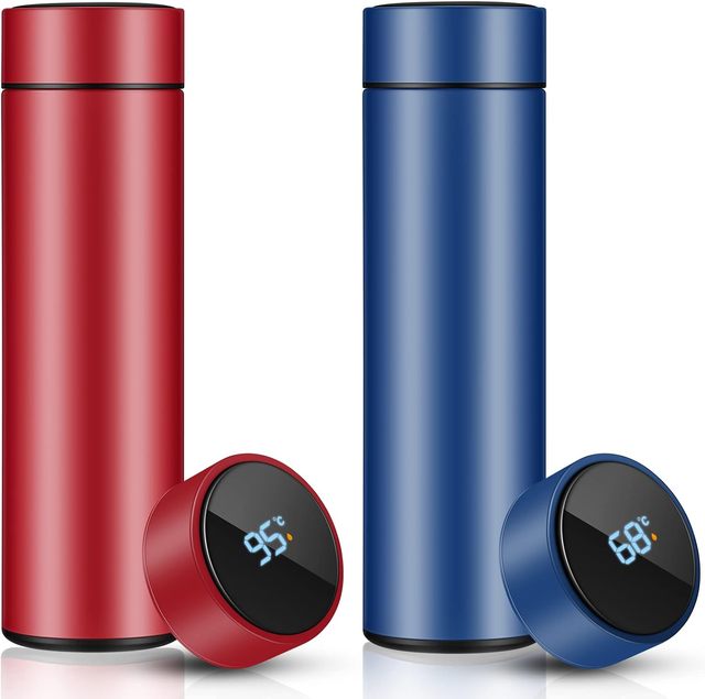 Am-azon Hot Sale Custom Logo Drinkware Vacuum Flask Stainless Steel Digital Thermos LED Display Temperature Smart Water Bottle