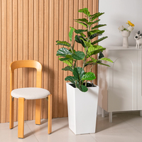 Jardinière carrée haute traditionnelle blanche grande taille en plastique auto-arrosante pour arbres, herbes et plantes – Meilleure vente