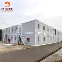 Cbox Grande structure modulaire complexe, conteneur multi-module à assemblage en rangée, pour dortoir à 3 étages et salle de réunion