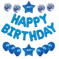 Rose rouge hélium lettre coeur étoile feuille gonflable joyeux anniversaire perle Latex confettis ballon ensemble pour fête Festival décoration murale