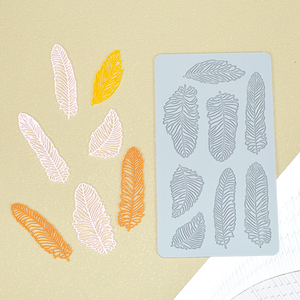 แผ่นรองอบซิลิโคนลายลูกไม้ AK Feather สำหรับทำขนม บิสกิต ช็อกโกแลต แม่พิมพ์ฟองดองท์ ตกแต่งเค้ก อุปกรณ์ทำขนม LFM-516 - Product Image 5