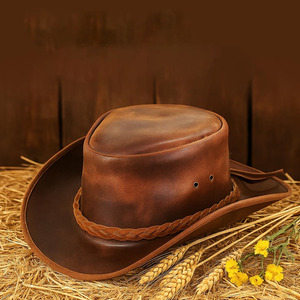 Sombrero de Vaquero de Cuero Genuino para Hombre, con Logotipo Personalizado, Producto de Venta Caliente, para Uso en Exteriores, Estilo Clásico, de Alta Calidad - Product Image 5