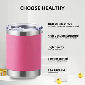 Gobelet isotherme pour voiture en acier inoxydable à double paroi de 10 oz, avec logo personnalisé, haute qualité, revêtement poudré, écologique, cadeau d'entreprise - Product Image 3