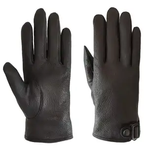 Custom Best Selling High Quality Winter Men Motorbike Imitation Deerskin Leather Gloves