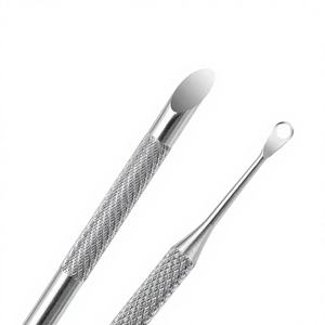 Empujador de Cutículas de Acero Inoxidable con Cabeza Plana Biselada, Herramienta de Manicura, Tableta de Lijado para Uñas, Palitos Reutilizables de Doble Uso - Product Image 1