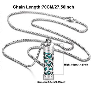 Collier diffuseur de parfum tendance en acier inoxydable 316L plaqué argent hypoallergénique anti-ternissement pour femmes et hommes - Product Image 5