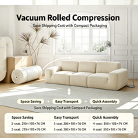 Modernes Komprimiertes Sofa Rollgepackt Modulares Sofa mit Hochdichtem Schwamm für Apartment-Wohnzimmer und Hotel