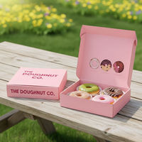 Boîte en carton personnalisée pour donuts, gâteaux de lune, pâtisseries, emballage cadeau, conteneur alimentaire jetable pour Noël et les fêtes