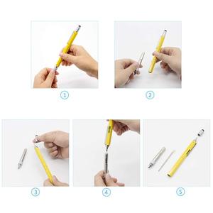 Bolígrafo Multifunción 6 en 1, Regla, Nivel, Destornillador <span class=keywords><strong>de</strong></span> Doble Cabeza, Lápiz Óptico, Bolígrafo, Material <span class=keywords><strong>de</strong></span> Aluminio y Cobre, Marca REXIAO - Product Image 6