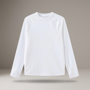 Camiseta Deportiva Holgada de Manga Larga para Hombre, Modelo 8248, de Poliéster/Algodón, Teñida con Hilo, Estampado Digital, Diseño en Blanco - Product Image 3