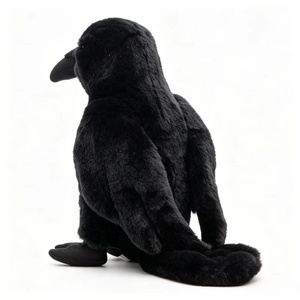 Juguete de Peluche Realista de <span class=keywords><strong>Cuervo</strong></span> Negro con Pico Curvo, Venta al por Mayor de Fábrica, OEM Personalizado, Regalo para Amantes de las Aves - Product Image 3