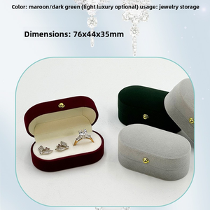 กล่องใส่เครื่องประดับกล่องของขวัญหรูหรากำมะหยี่ไข่มุกกล่องเครื่องประดับกระเป๋าแหวนต่างหูวัสดุผสมระดับพรีเมียม - Product Image 2