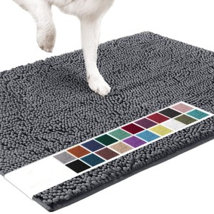 Mikrofiber Köpek Kapı Paspası, İç ve Dış Mekanlar İçin Hızlı Kuruyan Şönil Giriş Halısı, Kaymaz Emici Yaz Kış Yumuşak Evcil Hayvan Halısı - Product Image 1