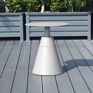 <span class=keywords><strong>Tavolino</strong></span> da Caffè Moderno in Alluminio Verniciato a Polvere per Esterni, Impermeabile, Piccolo Tavolo da Esterno per Bordo Piscina, Progetti Caffè, Colore Legno - Product Image 3