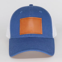 Blauwe Argyle Fruitkleurige Blok Baseball Cap Ademend Mesh Achterkant Trucker Pet met Kunstleren Patch Magische Sticker