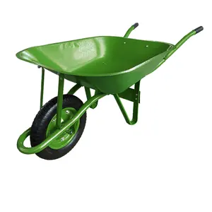 WB6208 Schwerlast-Garden-Schubkarren Indonesiens Bestseller 150 kg Ladung 65 L-Wagen mit Festluft-Metallrad