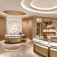 Vitrines de présentation de bijoux modernes et luxueuses sur mesure avec vitrines en verre éclairées par LED, design écologique pour les boutiques de bijoux haut de gamme et les centres commerciaux