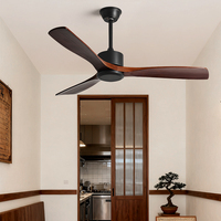 Ventilateur de plafond LED moderne décoratif 30W 3 couleurs avec télécommande, moteur DC en métal, faible consommation d'énergie, 3 pales