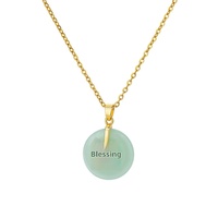 Nouveau collier ras du cou en cuivre incrusté d'or, style Feng Shui chinois traditionnel, avec pendentif imitation jade et caractère Fu vintage