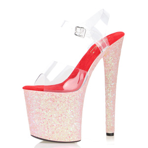 Nuova borsa fondo paillettes colore sexy tacchi sottili 20 <span class=keywords><strong>cm</strong></span> spogliarellista tacchi alti gotici <span class=keywords><strong>8</strong></span> pollici sandali estivi da donna - Product Image 5