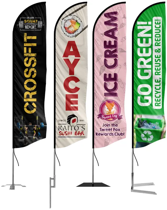 Wholesale Supply Beach Flags Banners Feather Flag with Beach Flag Stand for Advertising Outdoor