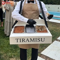 Tragbares Catering-Kuchentablett zum Umhängen, Bewegliche Cannoli-Tiramisu-Dessert-Präsentation für Hochzeiten und Tanzflächen