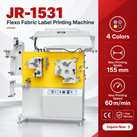Imprimante d'étiquettes flexographiques CE approuvée JR-1531, haute vitesse 60 m/min, 4 couleurs, équipement d'impression de rubans et d'étiquettes textiles