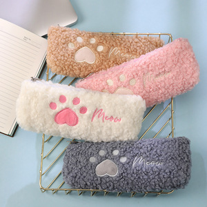 Multifunzione cute student kawaii anime cartoon big capacity school kids peluche cat paw pencil case - Product Image 1