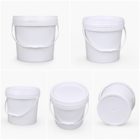 Seau de stockage industriel à large ouverture en PP de 2 L avec poignée en plastique/métal en option, couvercle durable personnalisable, fabriqué en Chine