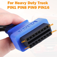 TTXSPP OBD 6 + 9Pin J1708 + J1939 Cable adaptador para camión de servicio pesado para Amazon Blockbuster Rubber OBD2 OBD-II 16 máquina electrónica