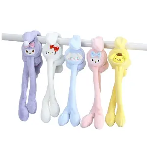 Vendita calda inverno nuovo Sanrio orecchie mobili cappello da coniglietto Kawaii Anime Kt Kuromi Cinnamoroll bambini regali di natale orecchio caldo