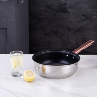 Ensemble de casseroles et poêles en acier inoxydable écoresponsable minimaliste 5 pièces avec couvercles en verre trempé, compatible gaz et induction