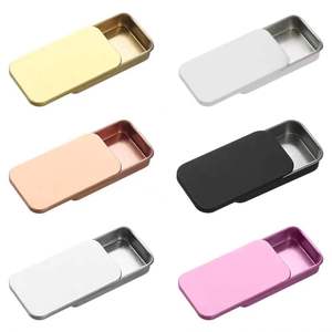 Wholesale Custom Metal Sliding Tin Case Rectangle Slide Top Lid Metal Sliding Tin Containers