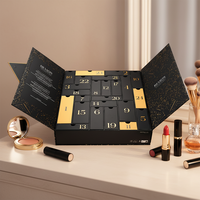 Boîte cadeau calendrier de l'Avent de Noël en matériaux recyclés et avec pelliculage mat pour cadeaux de fêtes et emballage de produits de beauté
