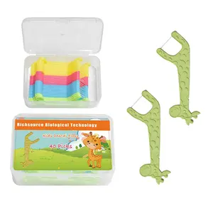 Benutzer definierte Kinder Giraffe Zahnseide Tragbare Zahnseide Pick Dispenser Pick Individuell verpackte Glide Zahnseide Picks