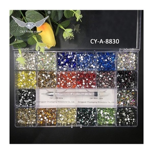 Boîtes de <span class=keywords><strong>strass</strong></span> CY, pierres de cristal, <span class=keywords><strong>strass</strong></span> pour nail art, mélange de couleurs et de tailles, <span class=keywords><strong>strass</strong></span> en verre brillant à dos plat 3D en vrac - Product Image 1