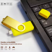 Penjualan Terbaik Promo Dual Port 2 In 1 putar Otg Usb Flash Drive 8Gb mikro Otg Twister U Disk 32Gb Thumb kulit Usb Flash Drive