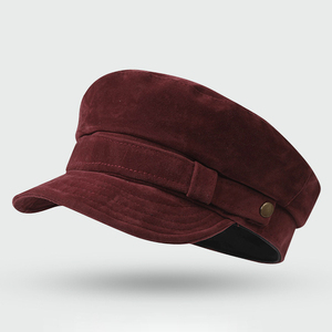 Winter Unisex <b>Beret</b> Hat Custom Faux Fur Suede Casual Travel Hat with Custom Logo - Product Image 3