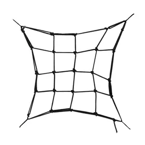 Crochet en plastique Moto Filet 15 ''x 15'' élastique filet d'arrimage crochet en plastique noir pour le filet de remorque