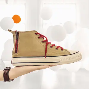 Sh11341a moda Sneakers erkekler rahat ayakkabılar yüksek Top nefes kanvas ayakkabılar erkek kauçuk taban