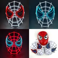 Nouveauté Masque d'Halloween Lumineux LED, Masque de Tête Complet Araignée pour Cosplay et Déguisement, Cadeau