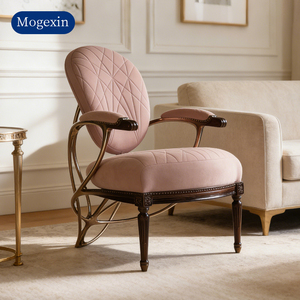 Luxury Modern Leather Accent Chair with Gold Metal Frame High-End Designer <b>Armchair</b> for Hotel Lobby Living Room - Product Image 3