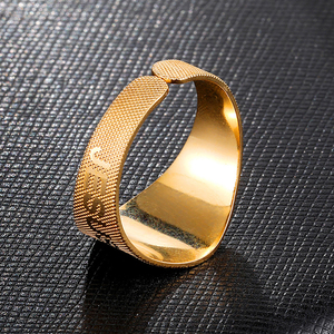 Modeschmuck verstellbarer katholischer heiliger Benedikt Jesus vergoldeter Edelstahl religiöser Mannring - Product Image 3