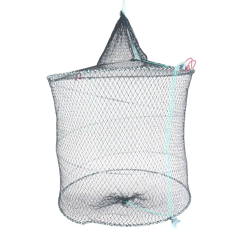 Protector de pesca plegable de secado rápido, cesta de pesca trenzada llamativa, <span class=keywords><strong>bolsa</strong></span> de red, redes flotantes para pesca en el mar