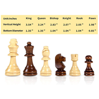 Pièces d'échecs en bois uniquement, tournoi Staunton Wood Chessmen avec roi de 3.5 pouces, pions de jeu d'échecs pour jeu d'échecs