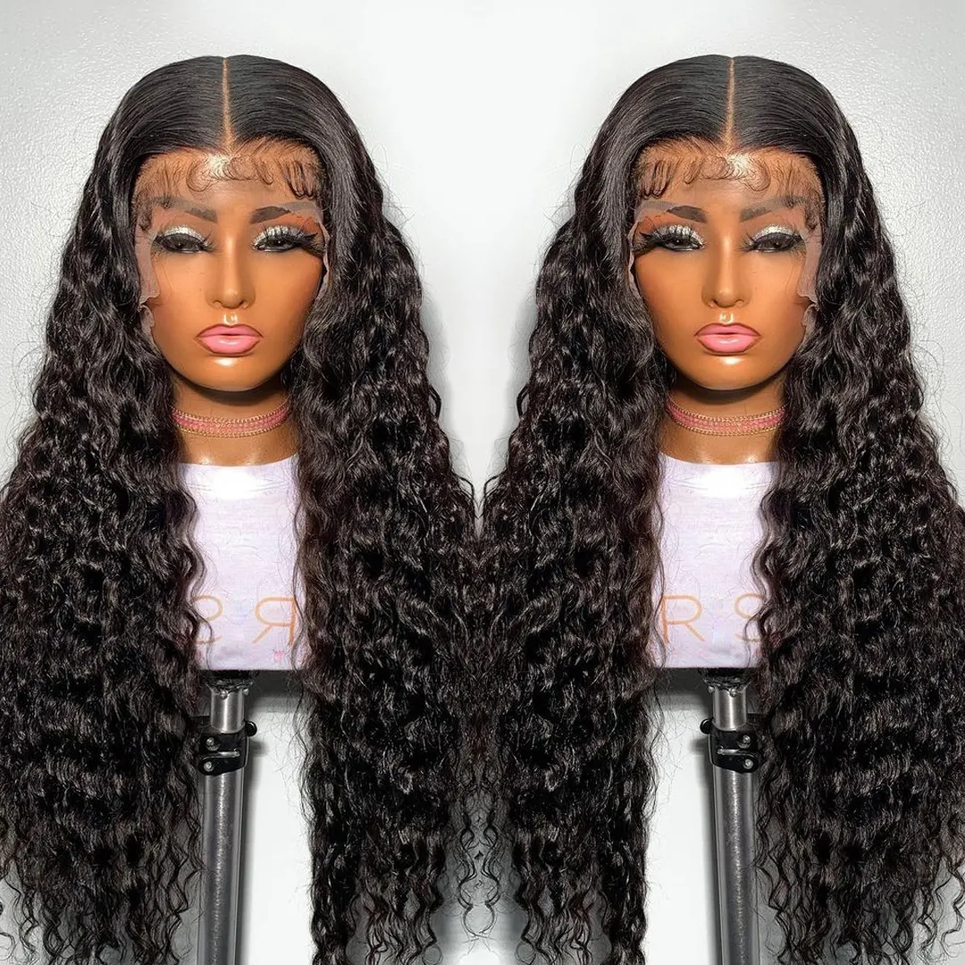 Cheap Water Wave Raw Indian Human Hair Lace Front Wigs For Black Women HD Lace Frontal Wigs Cuticle Aligned Bundle Hair Vendor